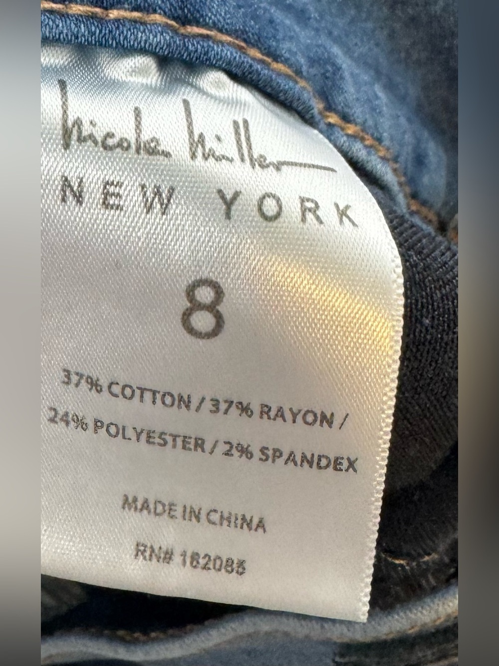 Nicole miller New York Soho High-Rise Ankle Slim Jeans stretch cotton blend sz 8 - Picture 4 of 4